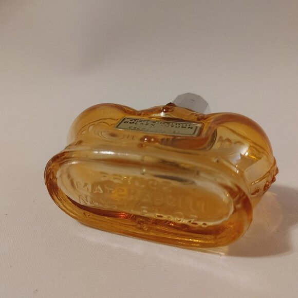 Vintage Prince Matchabelli Golden Autumn Fragrance 1oz EMPTY Carnival Glass - Picture 2 of 6
